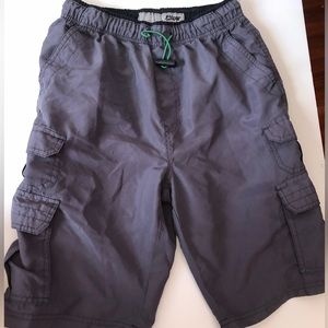 Boys Gray Lightweight Cargo Shorts